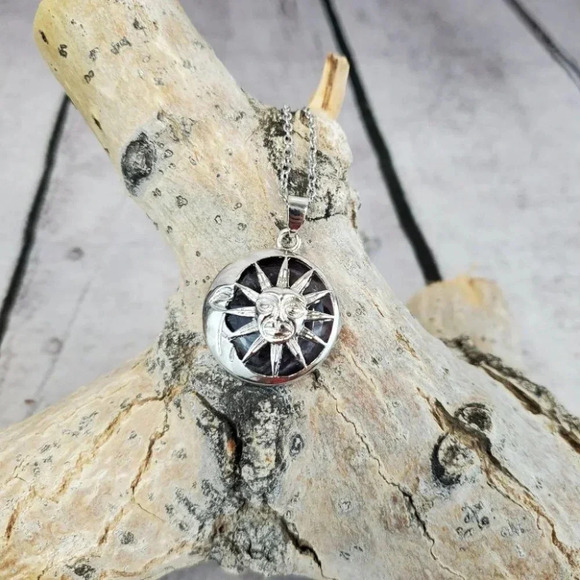 Amethyst Sun and Moon Pendant Necklace - Picture 6 of 8